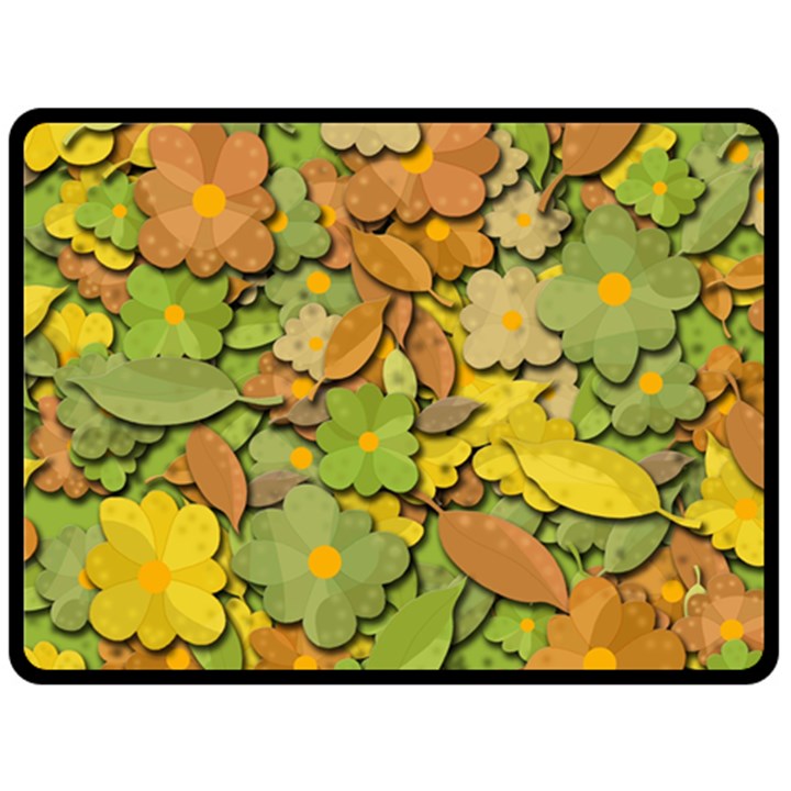 Autumn flowers Double Sided Fleece Blanket (Large) 