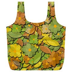 Autumn Flowers Full Print Recycle Bags (l)  by Valentinaart