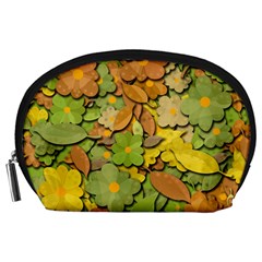 Autumn Flowers Accessory Pouches (large)  by Valentinaart