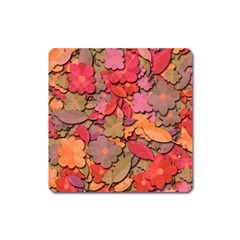 Beautiful Floral Design Square Magnet by Valentinaart