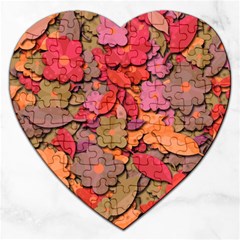 Beautiful Floral Design Jigsaw Puzzle (heart) by Valentinaart