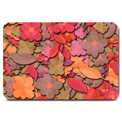 Beautiful Floral Design Large Doormat  by Valentinaart