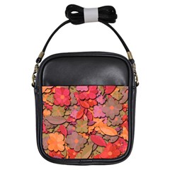 Beautiful Floral Design Girls Sling Bags by Valentinaart