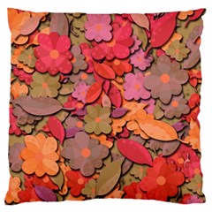 Beautiful Floral Design Large Flano Cushion Case (two Sides) by Valentinaart