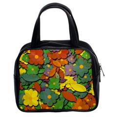 Decorative Flowers Classic Handbags (2 Sides) by Valentinaart