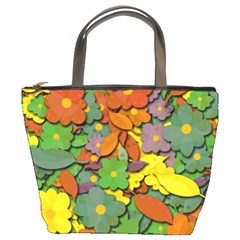 Decorative Flowers Bucket Bags by Valentinaart