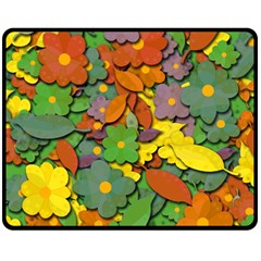 Decorative Flowers Fleece Blanket (medium)  by Valentinaart