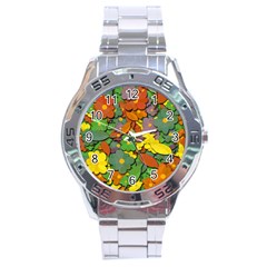 Decorative Flowers Stainless Steel Analogue Watch by Valentinaart