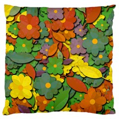 Decorative Flowers Large Cushion Case (two Sides) by Valentinaart