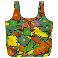 Decorative Flowers Full Print Recycle Bags (l)  by Valentinaart