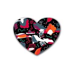 Fly Away  Rubber Coaster (heart)  by Valentinaart