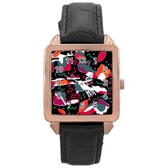 Fly Away  Rose Gold Leather Watch  by Valentinaart