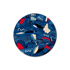 Ocean Rubber Round Coaster (4 Pack)  by Valentinaart