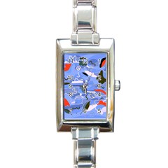 Sea Rectangle Italian Charm Watch by Valentinaart