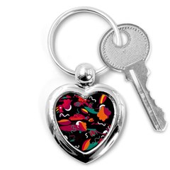 Colorful Abstract Art  Key Chains (heart)  by Valentinaart