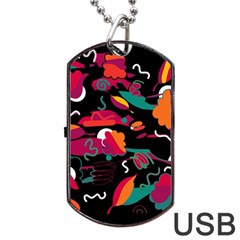 Colorful Abstract Art  Dog Tag Usb Flash (two Sides)  by Valentinaart