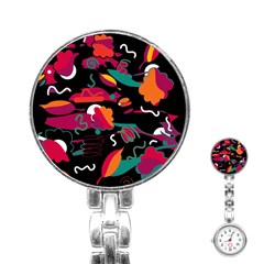 Colorful Abstract Art  Stainless Steel Nurses Watch by Valentinaart