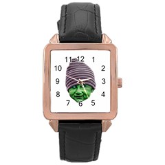 Evil Golbin Rose Gold Leather Watch  by dflcprints