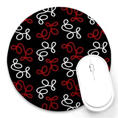 Elegance - Red  Round Mousepads by Valentinaart