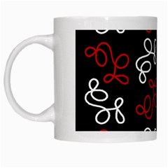 Elegance - Red  White Mugs by Valentinaart