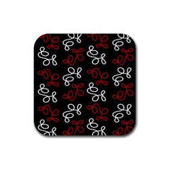 Elegance - Red  Rubber Coaster (square)  by Valentinaart