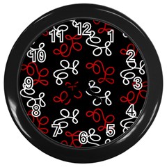 Elegance - Red  Wall Clocks (black) by Valentinaart