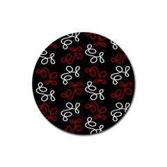 Elegance - Red  Rubber Coaster (round)  by Valentinaart