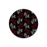 Elegance - red  Rubber Coaster (Round)  Front