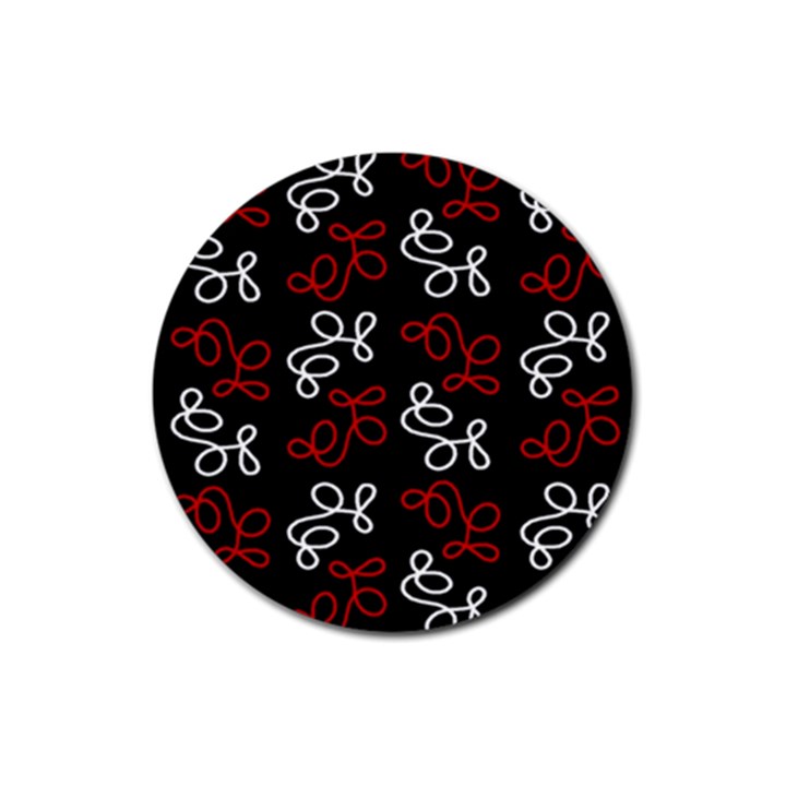 Elegance - red  Rubber Coaster (Round) 