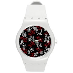 Elegance - Red  Round Plastic Sport Watch (m) by Valentinaart