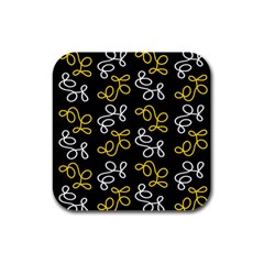 Elegance - Yellow Rubber Square Coaster (4 Pack)  by Valentinaart