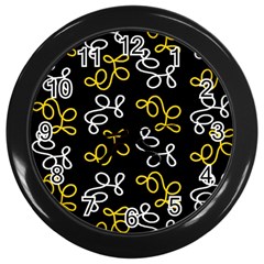 Elegance - Yellow Wall Clocks (black) by Valentinaart