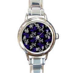 Elegance - Blue Round Italian Charm Watch by Valentinaart