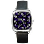 Elegance - blue Square Metal Watch Front