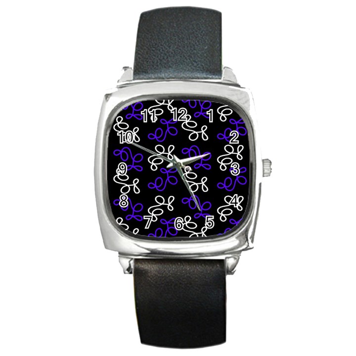 Elegance - blue Square Metal Watch