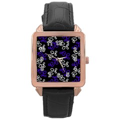 Elegance - Blue Rose Gold Leather Watch  by Valentinaart