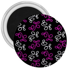 Elegance - Magenta  3  Magnets by Valentinaart