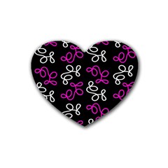 Elegance - Magenta  Rubber Coaster (heart)  by Valentinaart