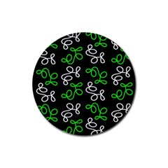 Elegance - Green Rubber Round Coaster (4 Pack)  by Valentinaart