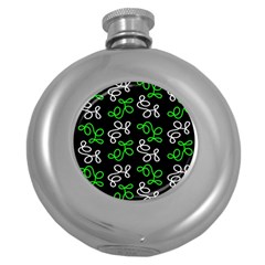 Elegance - Green Round Hip Flask (5 Oz) by Valentinaart