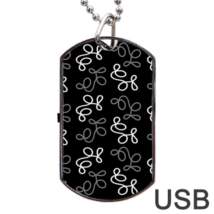 Elegance - gray Dog Tag USB Flash (One Side)