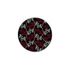 Elegant Red And White Pattern Golf Ball Marker by Valentinaart