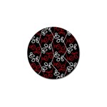 Elegant red and white pattern Golf Ball Marker (10 pack) Front