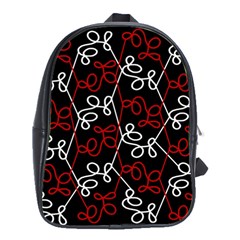 Elegant Red And White Pattern School Bags(large)  by Valentinaart