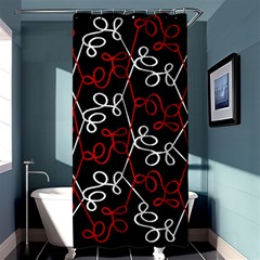 Elegant Red And White Pattern Shower Curtain 36  X 72  (stall)  by Valentinaart