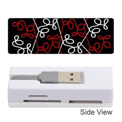 Elegant Red And White Pattern Memory Card Reader (stick)  by Valentinaart