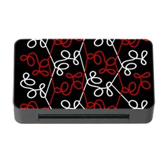 Elegant Red And White Pattern Memory Card Reader With Cf by Valentinaart