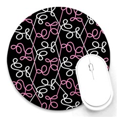 Elegance - Pink Round Mousepads by Valentinaart