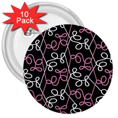 Elegance - Pink 3  Buttons (10 Pack)  by Valentinaart