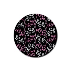 Elegance - Pink Rubber Coaster (round)  by Valentinaart